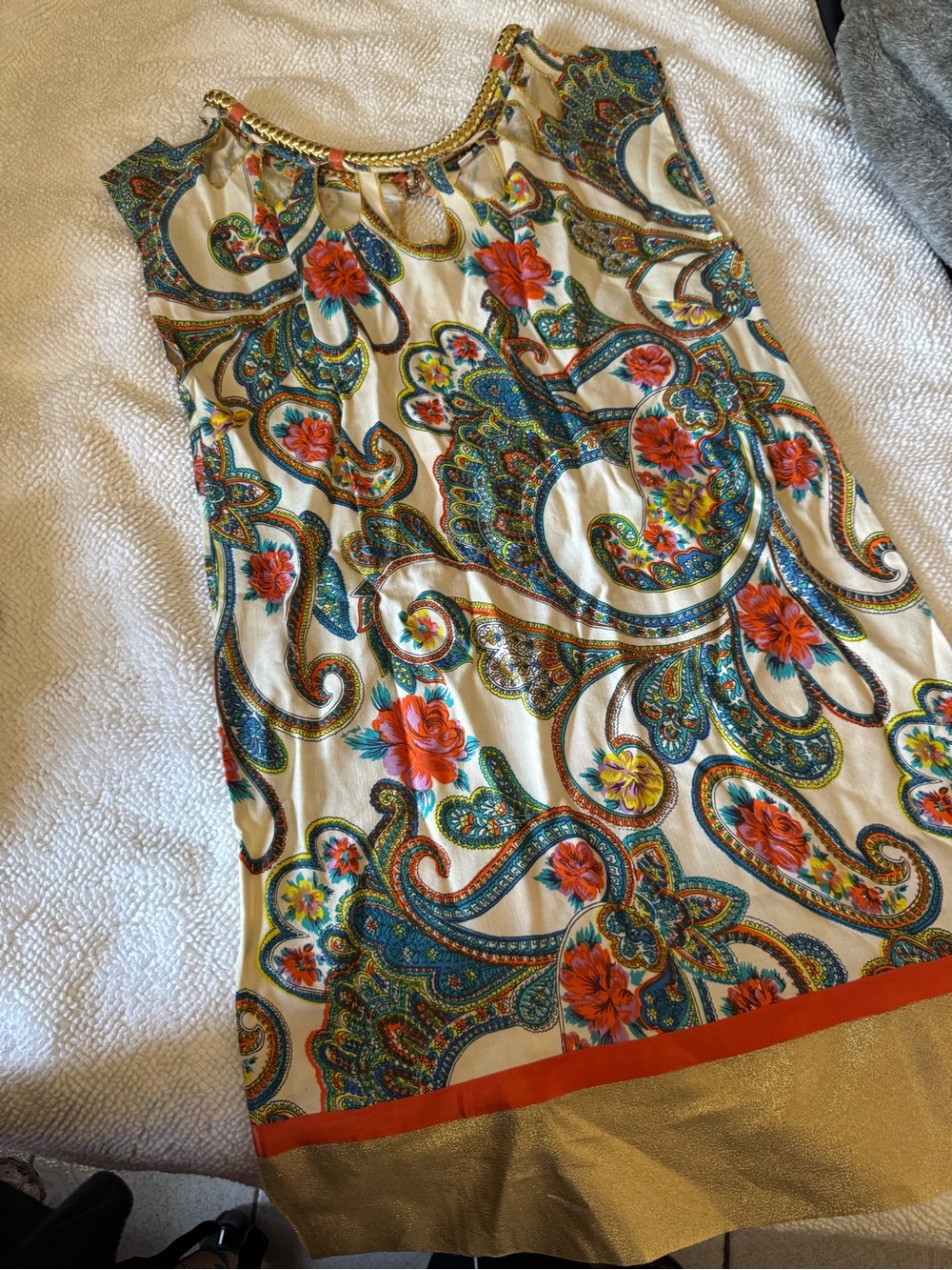 Ella Luna Floral Paisley Sleeveless Tunic mini Dress